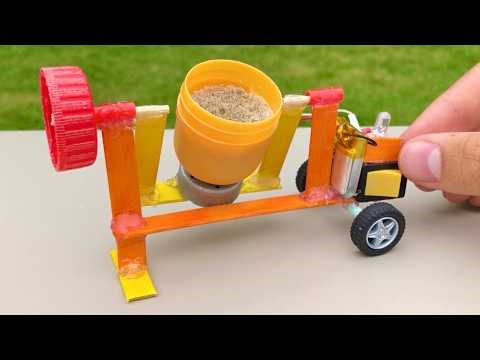 ✅ Science project, Miniature working model Cement Mixer - Easy science ideas