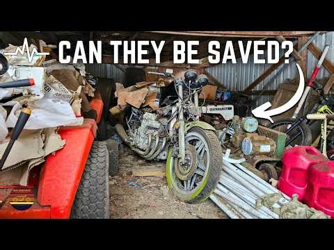 3 Barn Finds - Honda CBX, Yamaha GTS1000 & and Kawasaki KLR650! Can They Be Saved?