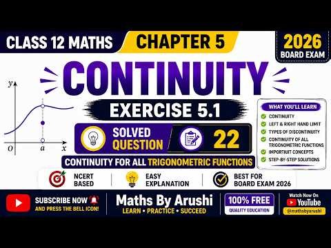 Class 12 Maths Chapter 5 | Exercise 5.1 Question 22 | Continuity of All Trigonometric Functions