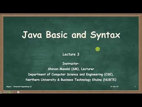 Lecture 2-7 | Recap-Previous Class Recording | CSE 2109: OOP II JAVA | NUBTK | SM