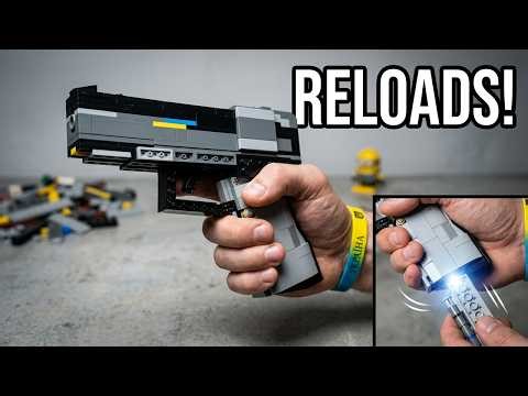 Working LEGO pistol GLOCK 19 in action RELOAD and Shooting 