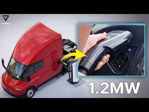 Elon Musk Unveils New Tesla Semi Plug Unlocking 900 Massive 1.2MW Chargers in 2026!