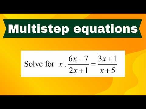 How to solve multistep equations (Algebra)