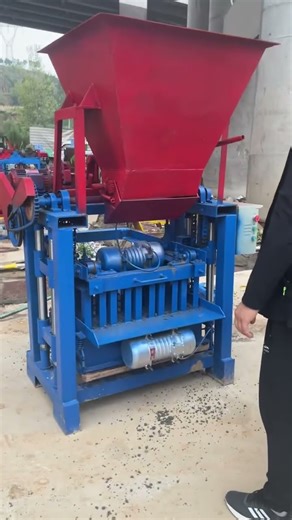 Customized small manual cement brick making machine for solid concrete blocks with hopper #blockwork