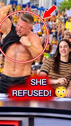 Pat McAfee’s Shirt Gets STUCK in Front of Caitlin Clark! 😳#basketball