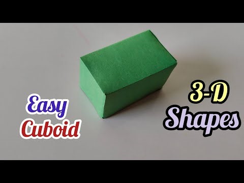 3-D Shapes Maths Project/ Cuboid 3-D Shape Easy/ Maths Model/ Maths TLM/ How to make Cuboid 3-D Easy