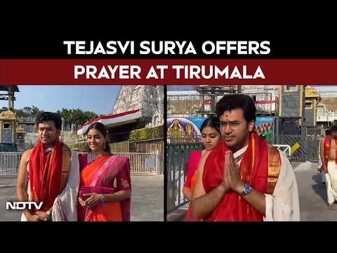 Tejasvi Surya Offers Prayers at Tirumala Temple, Seeks Blessings of Lord Venkateswara
