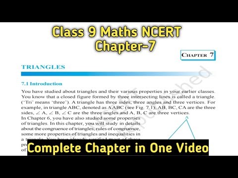 Class 9 Maths | Chapter 7 | Triangles | Complete Chapter in One Video