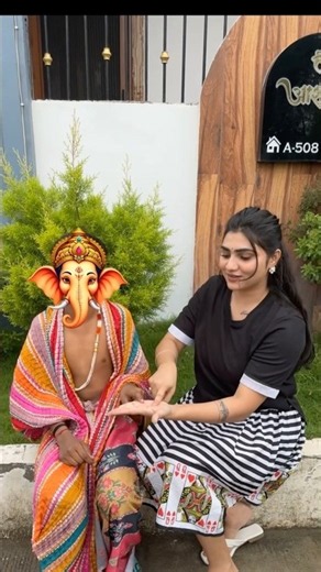 Ganpati Bappa became my friend🙏🏻🥳 #shorts #youtubeshorts #ganpati #friendship @Kajalsoni_vlogs