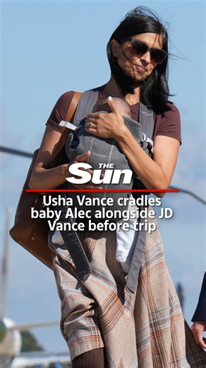 Usha Vance cradles baby Alec on way to Alaska | The US Sun