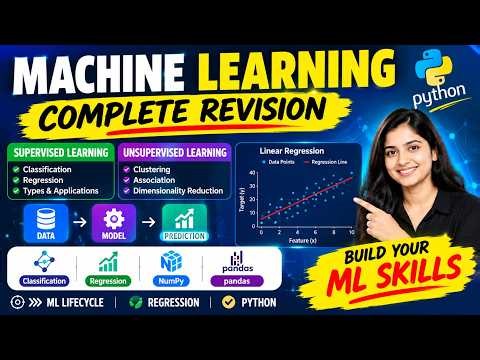Machine Learning Revision 2026 | Supervised, Unsupervised, Regression, ML Lifecycle & Python