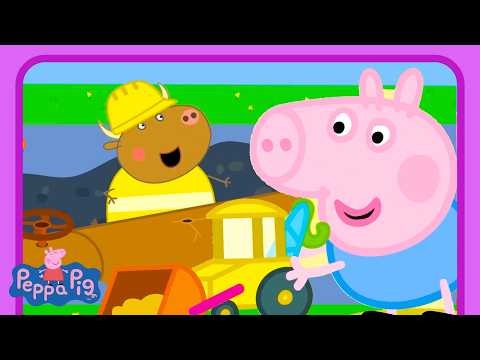 🚧 Zabawa przy Robotach Drogowych i Wielkie Przygody z Kopaniem! 🚜 | Peppa Pig | Bajka dla Dzieci