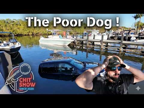 Boat Ramp Claims Two Trucks in Miami ! Dog Goes In With Truck ! (Chit Show)