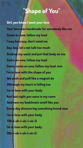 "Ed Sheeran – Shape of You [Verse 2] | lyrics" #edsheeran #shapeofyou