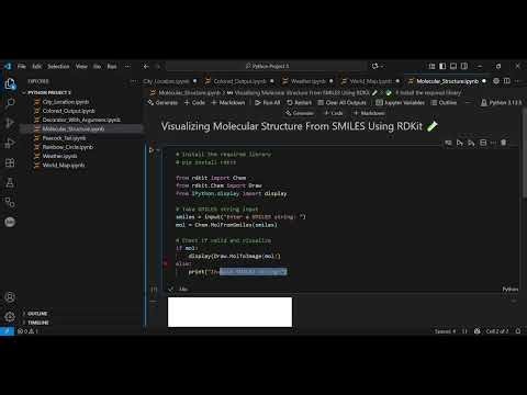 Visualize Molecular Structures from SMILES in Python | RDKit Tutorial for Beginners
