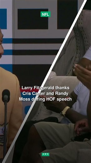 Larry Fitzgerald thanks Cris Carter and Randy Moss during HOF speech #shorts
