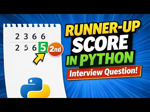 Python Interview Question | Find Runner-Up Score in List (HackerRank Solution)