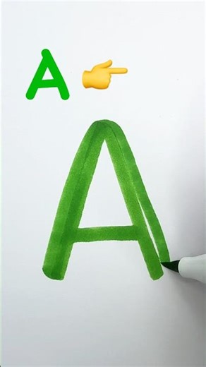 Drawing Letter A into a Green Alligator #drawing #shorts #creative #kidsfun