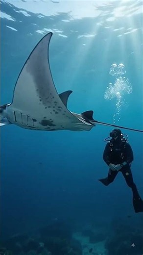 Giant Manta Ray: The Ocean’s Gentle Giant! #Shorts