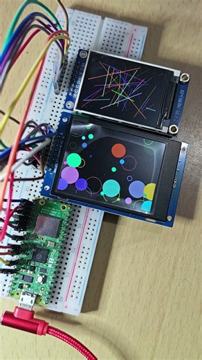 Raspberry Pi Pico 2 W display on dual LCD using Arduino_GFX_Library