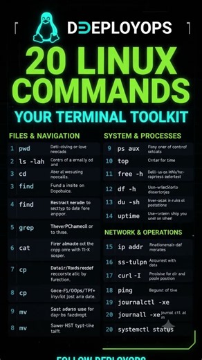 20 Useful Linux Commands Explained Simply #linux #devops #cloudcomputing
