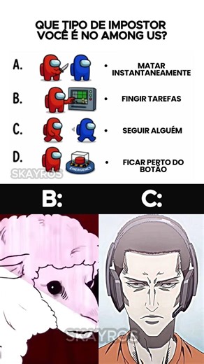 Que TIPO DE IMPOSTOR VOCÊ É no AMONG US? 🗿🧠 #beat
