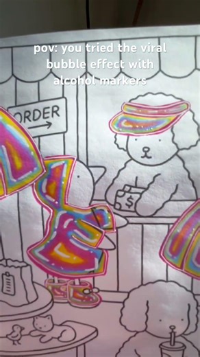 i tried the viral bubble alcohol marker technique 🫧 #bobbiegoods #alcoholmarkers #ohuhumarkers