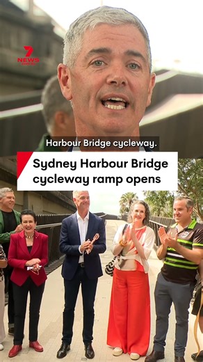 The Sydney Harbour Bridge cycleway has finally opened at Milsons Point. The $39 million project ensures cyclists will no longer have to climb 55 steps to cross the bridge, instead using the 170m-long ramp to travel more quickly and easily between the CBD and lower north shore. #sydney #sydneyharbour #sydneyharbourbridge #cycling #bikeride | 7NEWS Sydney
