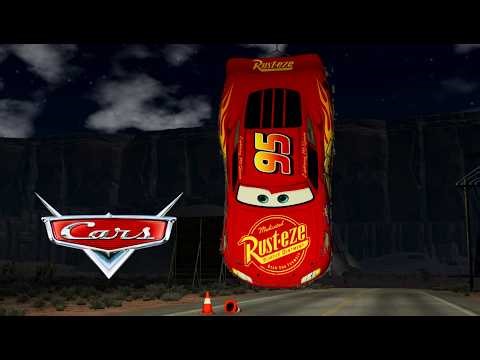 Lightning McQueen Gets Caught by Sheriff in Radiator Springs | Cars Movie Remake | BeamNG.drive