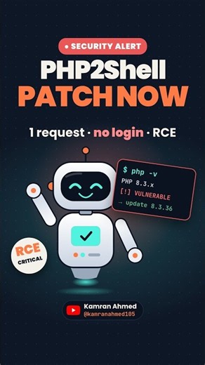 🚨 PHP2Shell: Patch Your PHP Server NOW (1 Request, No Login) #shorts