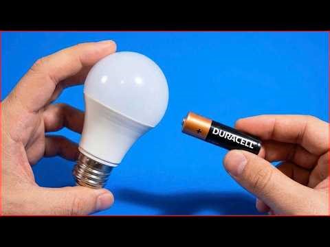 Not everyone knows this secret! The best way to fix a broken LED bulb using an old battery at home 😱