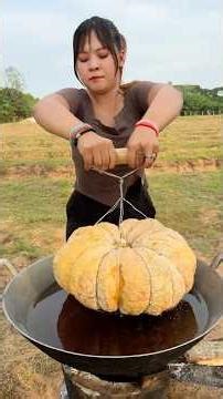 Cooking yummy deep fried pumpkin steam recipe