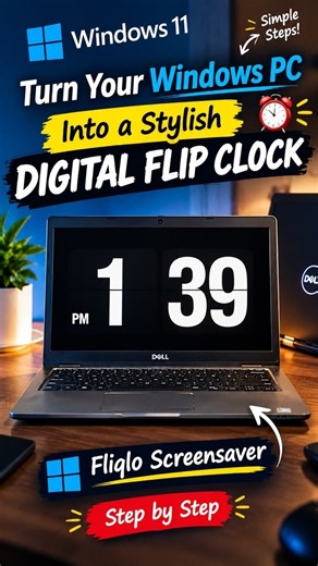 How to Set Fliqlo Flip Clock Screensaver on Windows 11 ⏰ #windows11 #screensaver #tech