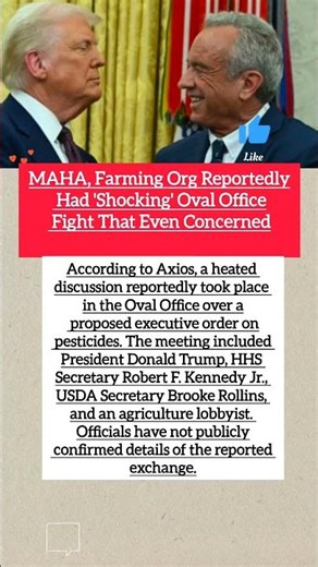 Report: Oval Office Meeting Highlights Pesticide Policy Dispute | USA News #shorts