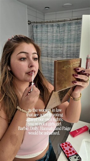 since election season is upon us this is a reminder to all the women in law that you know better ✨ being a girls girl means voting for the rights of women, even if it “doesn’t affect you” and to not support a misogynistic, corrupt party. And if you don’t care then just know Barbie, Dolly, Hannah, and Paige would neverrrr fw you🫶 #womeninlaw #electionday #midtermelections #gigglysquad #voting