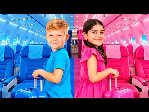 Pink vs Blue Airplane, Pool & More Fun Challenges!