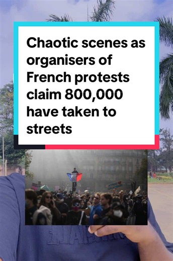 French protests: 800,000 march as clashes leave protester critically injured