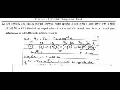Physics CBSE ISC State Board Exam Most Important solved numerical - Chapter Electric charge & field