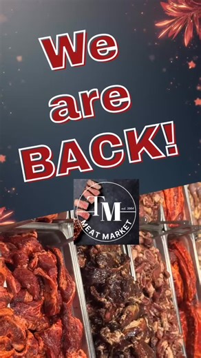 It’s great to be back! We’re pumped for 2026 and ready to serve. Let the party begin! #marinatedmeats #pork #chicken #beef #specialtymeatstore #barbecue | TM Meat Market