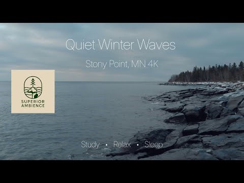 Quiet Winter Waves at Stony Point, Minnesota 🌊❄️ | Lake Superior Ambience in 4K