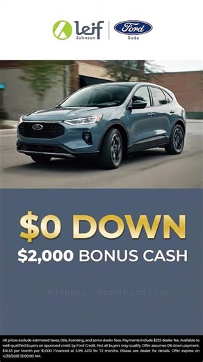 Zero Down On The 2026 Ford Escape Hybrid!