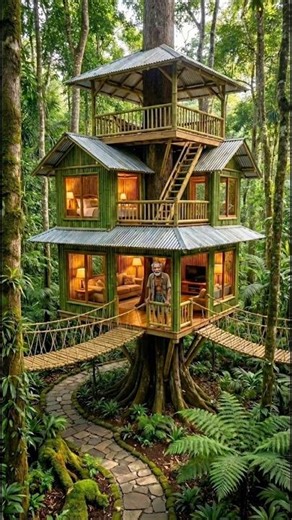 This Bamboo Forest Treehouse is Absolutely Genius #satisfying #construction #diy
