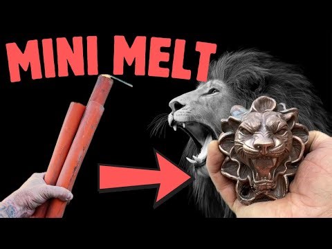 Solid Copper Lion Head - ASMR Metal Melting - Metal Shredding - BigStackD Pure Copper Casting