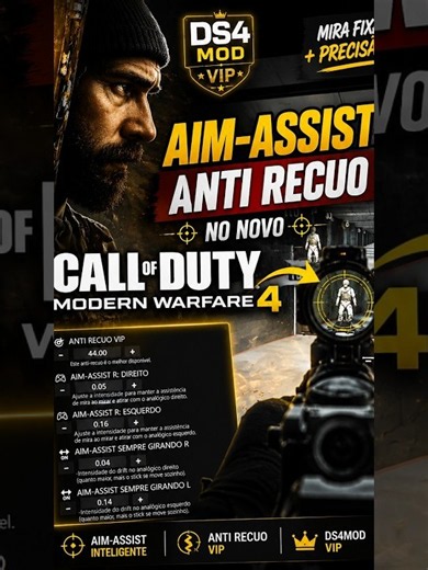Aim Assist + No Recoil DS4MOD Warzone and Modern Warfare 4 #ds4 #aimassist #aimbot #freefire