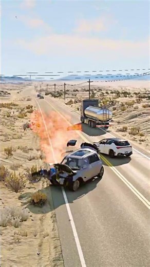 Realistic Highway Car Crashes #175