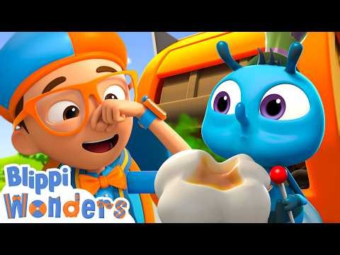 Blippi Wonders Why Garbage Trucks Are Stinky 🚛 Blippi | Learning Cartoons For Kids | After School