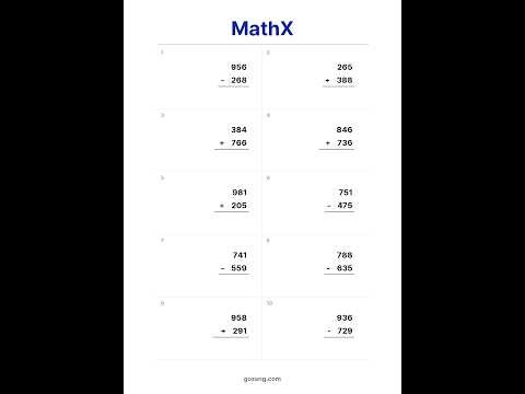 Free Advanced Math Worksheet #28 | Addition & Subtraction Practice