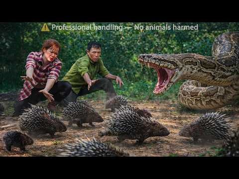 72-Hour Timelapse | Breath-Taking Shock: Giant Python Sneaks Into the Farm Hunting Porcupines