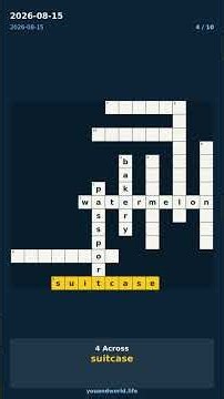 Crossword · 2026-08-15 #Shorts