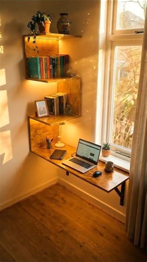 Beautiful wall-mounted desk for your home (easy to make) 😍😍😍